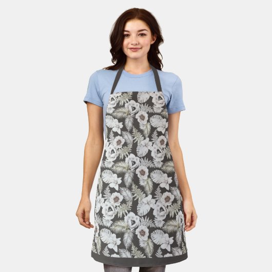 Elegante Blumendrucke Schürze (Getragen)