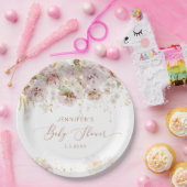 Elegante Blumendusche aus Bohogarten Pappteller (Party)