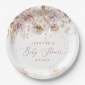 Elegante Blumendusche aus Bohogarten Pappteller (Vorderseite)