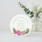 Elegante Blumendusche Einladung (Stehend Vorderseite)