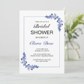 Elegante Blumendusche Einladung (Stehend Vorderseite)