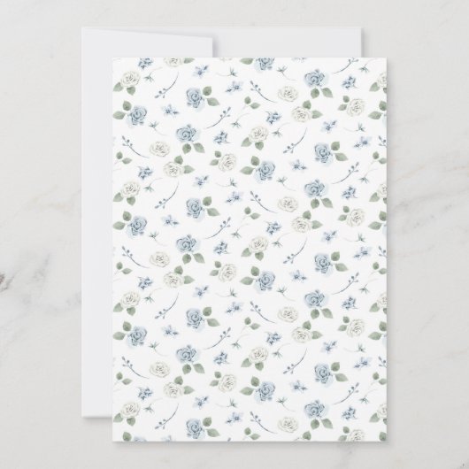 Elegante Blumendusche Einladung (Rückseite)