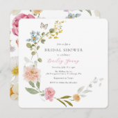 Elegante Blumendusche Einladung (Vorne/Hinten)