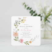 Elegante Blumendusche Einladung (Stehend Vorderseite)