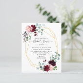 Elegante Blumendusche Einladung (Stehend Vorderseite)