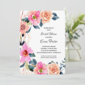 Elegante Blumendusche Einladung (Stehend Vorderseite)