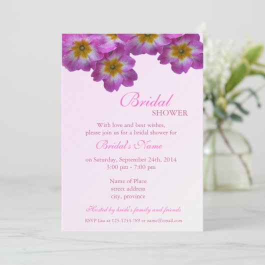 Elegante Blumendusche Einladung (Stehend Vorderseite)