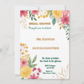 Elegante Blumendusche mit zwei Namen - Einladung