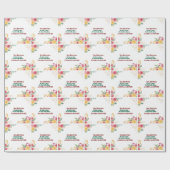 Elegante Blumendusche mit zwei Namen - Einladung Geschenkpapier (Flach)