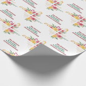 Elegante Blumendusche mit zwei Namen - Einladung Geschenkpapier (Ecke)