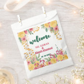 Elegante Blumendusche mit zwei Namen - Einladung Geschenktütchen (Ausgeschnitten)