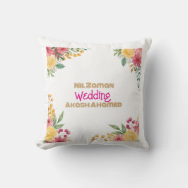 Elegante Blumendusche mit zwei Namen - Einladung Kissen