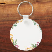Elegante Blumendusche mit zwei Namen - Einladung Schlüsselanhänger (Rückseite)