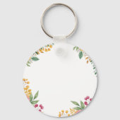 Elegante Blumendusche mit zwei Namen - Einladung Schlüsselanhänger (Rückseite)