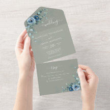 Elegante Blumendusty Schlicht Sage Green Wedding