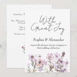 Elegante Blumeneinladungen zur Hochzeit Einladung