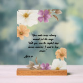 Elegante Blumenelegie Acrylschild (Neutral)