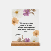 Elegante Blumenelegie Acrylschild (Vorderseite)
