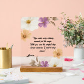 Elegante Blumenelegie Acrylschild (Hochzeit)