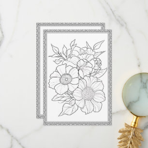Elegante Blumenfarbe Ihre eigene Grußkarte Dankeskarte