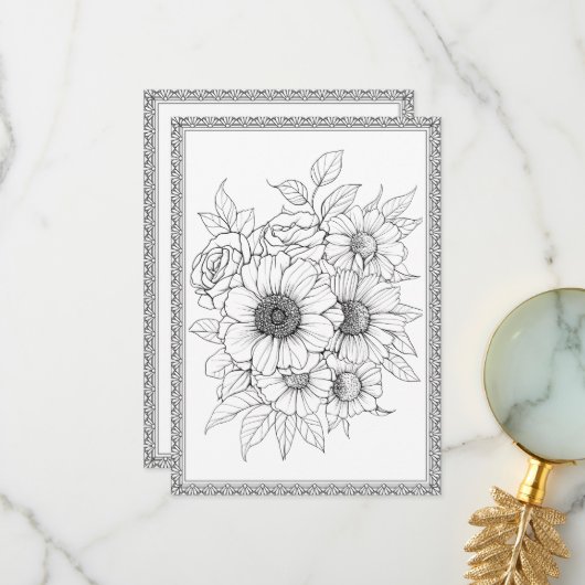 Elegante Blumenfarbe Ihre eigene Grußkarte Dankeskarte (Vorderseite/Rückseite Beispiel)