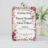 Elegante Blumenfeier Einladung (Stehend Vorderseite)