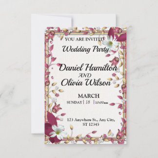 Elegante Blumenfeier Einladung