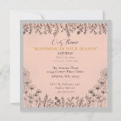 Elegante Blumenfrauen Tag Geschichte Feier Rosa Einladung (Rückseite)