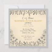 Elegante Blumenfrauenfeier Einladung (Rückseite)