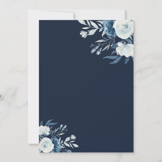 Elegante Blumenfreunde in Aquarell Einladung (Rückseite)