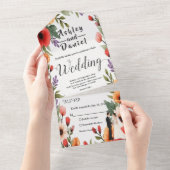 Elegante Blumengarten Braut & Groom Sommerhochzeit All In One Einladung (Abreißen)