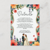 Elegante Blumengarten Braut & Groom Sommerhochzeit Begleitkarte (Vorderseite)