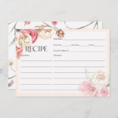 Elegante Blumengarten Brautparty Rezept Karten (Vorne/Hinten)