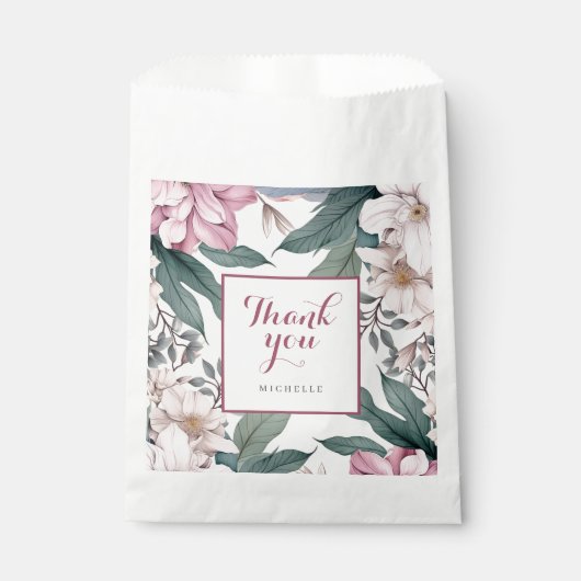 Elegante Blumengarten Geburtstagsparty Geschenktütchen (Vorderseite)