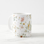 Elegante Blumengarten-Monogramm-Kaffeetasse Kaffeetasse (Vorderseite Links)