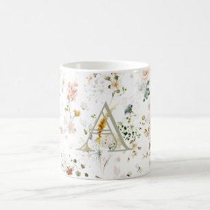 Elegante Blumengarten-Monogramm-Kaffeetasse Kaffeetasse