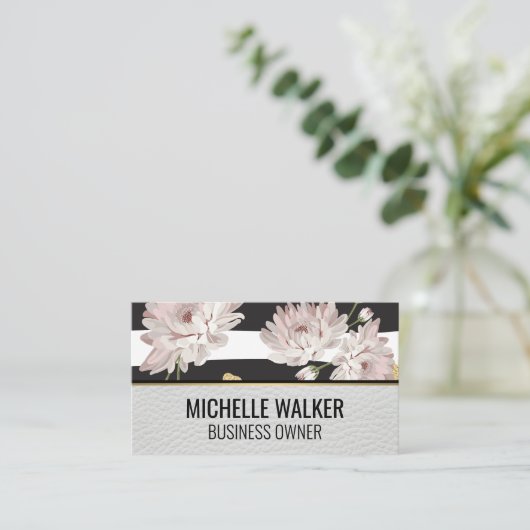 Elegante Blumengarten Muster Visitenkarte (Stehend Vorderseite)