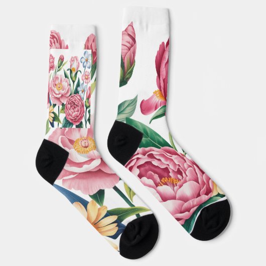 Elegante Blumengärten Socken (Rechts)