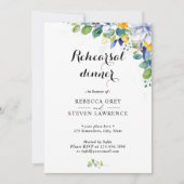 Elegante, blumengelb-weiße Hochzeitsstiftung Probe Einladung (Vorderseite)