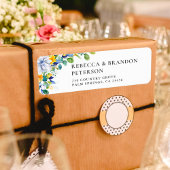 Elegante, blumengelbe blaue Hochzeit