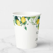 Elegante, blumengelbe Limon-blaue Hochzeit Pappbecher (Rechts)