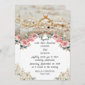 Elegante blumengeschichtliche Einladung (Vorne/Hinten)