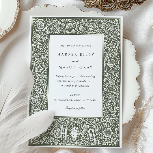 Elegante blumengeschichtliche Einladung in den Erd