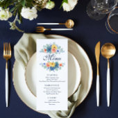 Elegante blumengeschmackvolle Macaron Hochzeit Menükarte