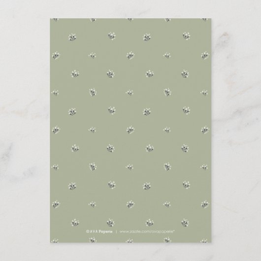 Elegante, blumengeschmückte Hochzeitsunterkünfte Begleitkarte (Rückseite)