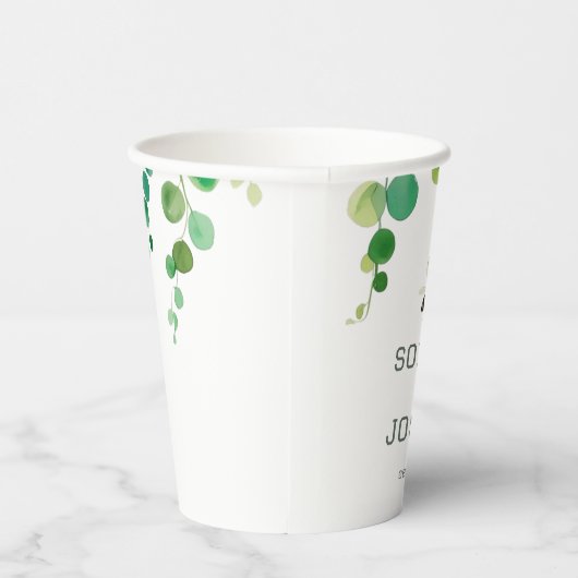 Elegante blumengeschmückte Liebe Bienen Pappbecher (Rechts)