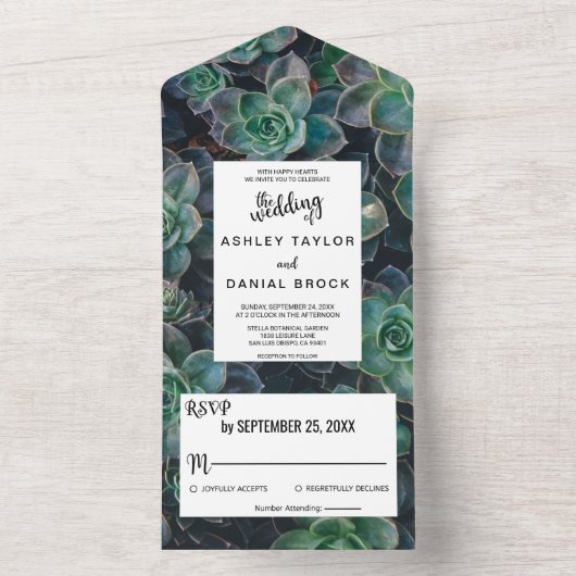 Elegante, blumengeschmückte Umgebung All In One Einladung (Innen Boden)