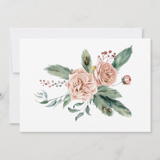 elegante, blumengeschmückte Wintergarten, Monogram Mitteilungskarte (Rückseite)