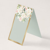 Elegante Blumengoldgrün-Tischnummer (Rückseite)