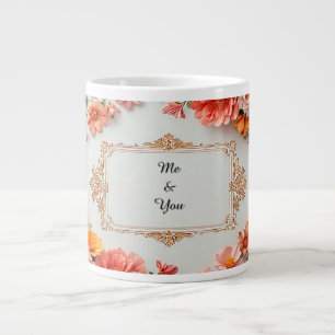 Elegante Blumengrenze mit Vintage-Design Jumbo-Tasse